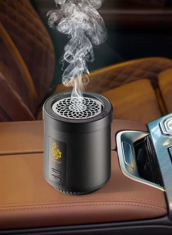 بخون مبخرة بخور إلكترونية مطورة فاخرة – حامل بخور فحم أسود عالي الجودة - Image 3